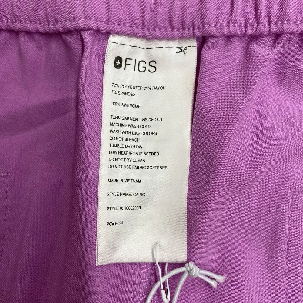 NWT FIGS Cairo Zip Fly Scrub Pants Mens Regular 2XL Pink Stretch Technical Cargo